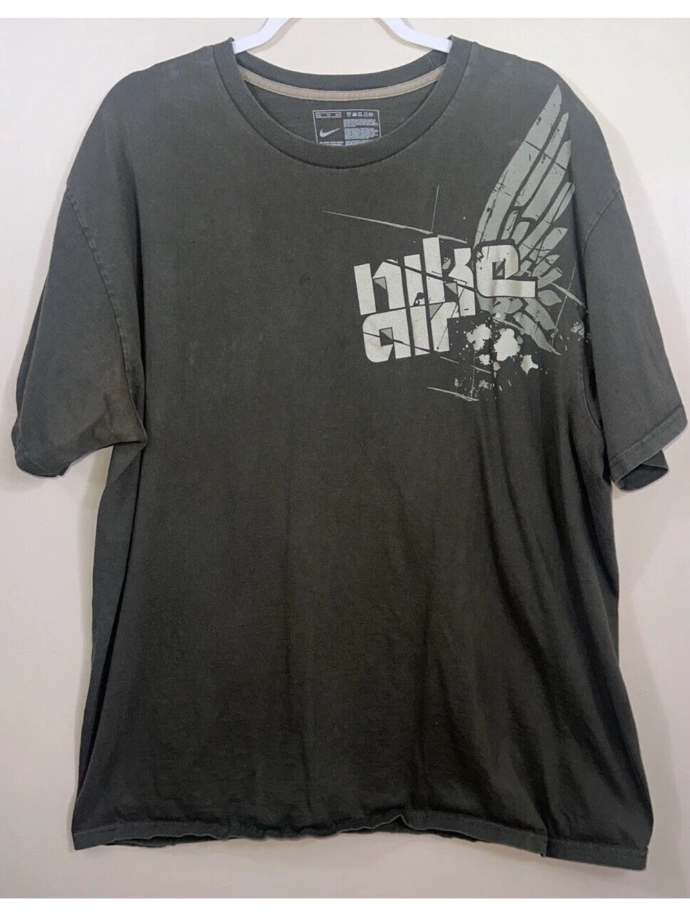 Y2K Vintage Nike Air T-shirt Adult Men's Size XXL Nike Military Green RARE Tee